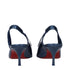 Christian Louboutin Women's Blue Patent Leather Slingback Mid Heels Pumps